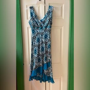 Charlotte Russe Teal and White High Low Dress